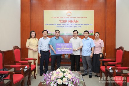Lạng Sơn: Ủy ban MTTQ Việt Nam tỉnh tiếp nhận 3 tỷ đồng ủng hộ nhân dân bị thiệt hại do thiên tai gây ra