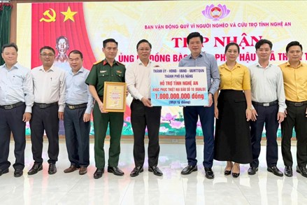 Uỷ ban MTTQ Việt Nam TP Đà Nẵng hỗ trợ Nghệ An 1 tỉ đồng khắc phục hậu quả bão số 10