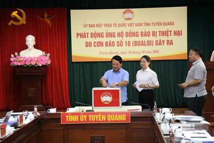 Uỷ ban MTTQ Việt Nam tỉnh Tuyên Quang phát động ủng hộ đồng bào bị thiệt hại do bão số 10 gây ra