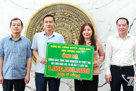 Uỷ ban MTTQ Việt Nam tỉnh Khánh Hòa ủng hộ 1 tỷ đồng giúp Thái Nguyên khắc phục hậu quả thiên tai