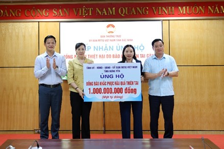 Bắc Ninh: Tiếp nhận ủng hộ kinh phí hỗ trợ Nhân dân khắc phục thiệt hại do bão lũ