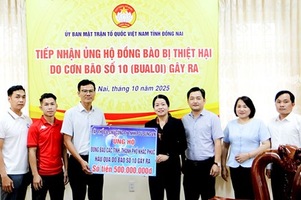 Đồng Nai: Ủy ban MTTQ Việt Nam tỉnh tiếp nhận trên 45 tỷ đồng ủng hộ đồng bào khắc phục hậu quả thiên tai