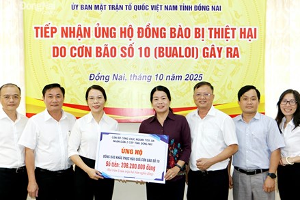 Đồng Nai: Ủy ban MTTQ Việt Nam tỉnh tiếp nhận hơn 58,5 tỷ đồng ủng hộ đồng bào khắc phục hậu quả thiên tai