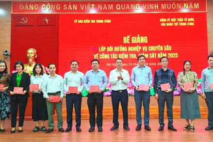 100% học viên hoàn thành chương trình bồi dưỡng nghiệp vụ kiểm tra, giám sát