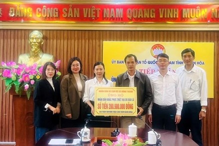 Thanh Hoá: Ủy ban MTTQ Việt Nam tỉnh tiếp nhận hơn 67 tỷ đồng ủng hộ đồng bào bị thiệt hại do bão số 10