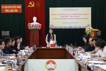 Lạng Sơn: Xác định cụ thể phương hướng và nhiệm vụ của Ủy ban MTTQ Việt Nam tỉnh trong thời gian tới
