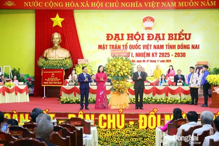 Phó Chủ tịch Hoàng Công Thủy dự Đại hội đại biểu MTTQ Việt Nam tỉnh Đồng Nai lần thứ I, nhiệm kỳ 2025-2030