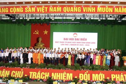 Phó Bí thư Đảng ủy MTTQ, các đoàn thể Trung ương Nguyễn Thái Học dự Đại hội MTTQ Việt Nam tỉnh Vĩnh Long