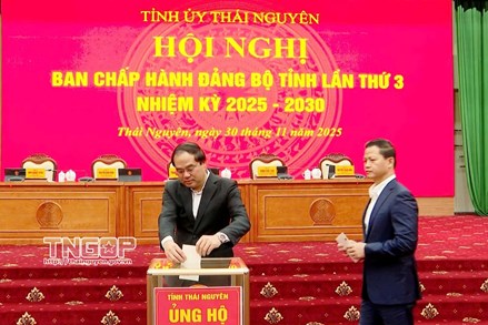 Thái Nguyên hỗ trợ các tỉnh miền Trung 9 tỷ đồng khắc phục hậu quả thiên tai