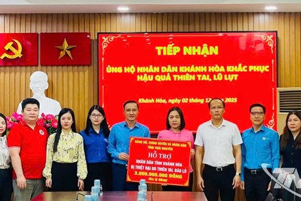 Tỉnh Thái Nguyên thăm hỏi, hỗ trợ tỉnh Khánh Hòa khắc phục hậu quả bão lũ