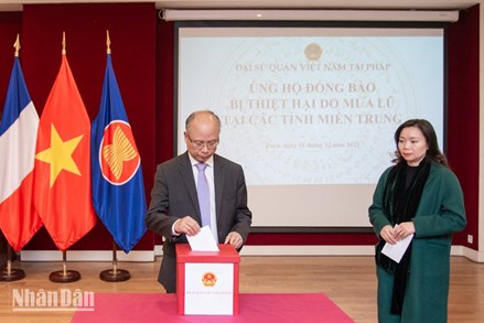 Các cơ quan đại diện Việt Nam tại Pháp ủng hộ đồng bào bị bão lũ