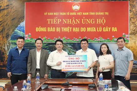 Quảng Trị tiếp nhận ủng hộ các tỉnh miền Trung và Tây Nguyên khắc phục hậu quả mưa lũ