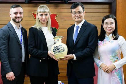 Phó Chủ tịch Ủy ban Trung ương MTTQ Việt Nam, Bí thư thứ nhất Trung ương Đoàn Bùi Quang Huy tiếp đoàn đại biểu Liên bang Nga 