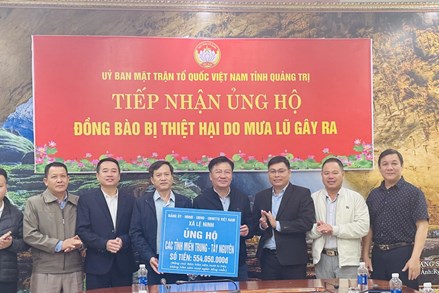 Quảng Trị: Ủy ban MTTQ Việt Nam tỉnh tiếp nhận hỗ trợ khắc phục hậu quả thiên tai