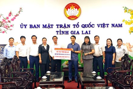 Gia Lai: Ủy ban MTTQ Việt Nam tỉnh tiếp nhận 5 tỷ đồng khắc phục hậu quả thiên tai 