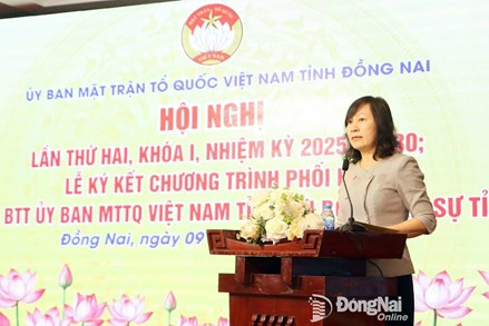 Đồng Nai: Ủy ban MTTQ Việt Nam tỉnh tổ chức Hội nghị lần thứ 2 khóa I, nhiệm kỳ 2025-2030