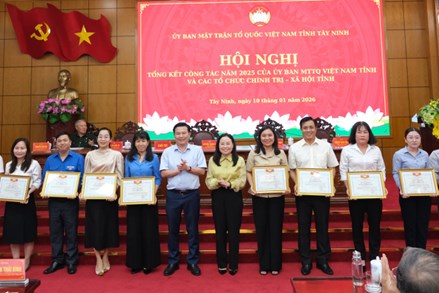 Tây Ninh: Ủy ban MTTQ Việt Nam tỉnh tổ chức Hội nghị tổng kết công tác năm 2025