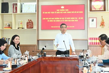 TP Hồ Chí Minh: Ủy ban MTTQ Việt Nam thành phố làm việc với các tổ chức chính trị - xã hội về công tác chăm lo Tết Bính Ngọ 2026