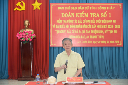 Đồng Tháp: Ban Chỉ đạo bầu cử tỉnh kiểm tra công tác bầu cử tại Đơn vị bầu cử số 24