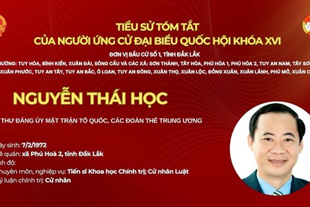 Phó Bí thư Đảng ủy MTTQ, các đoàn thể Trung ương Nguyễn Thái Học ứng cử Đại biểu Quốc hội tại tỉnh Đắk Lắk