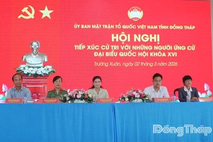 Đồng Tháp: Hội nghị tiếp xúc cử tri với người ứng cử đại biểu Quốc hội khóa XVI đơn vị bầu cử số 2