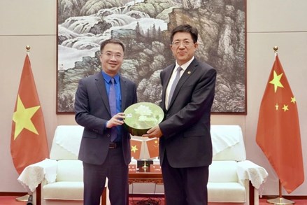 Bí thư Trung ương Đoàn TNCS Hồ Chí Minh gặp mặt xã giao Bí thư thứ nhất Trung ương Đoàn TNCS Trung Quốc