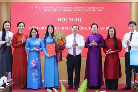 Đảng ủy Trung ương Hội LHPN Việt Nam tổ chức hội nghị Công bố quyết định về công tác cán bộ
