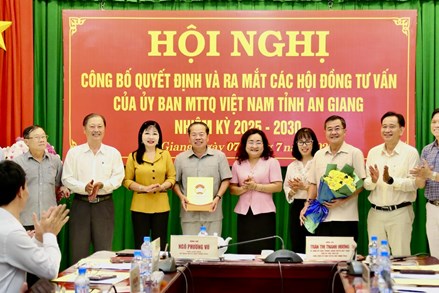 An Giang: Ủy ban MTTQ Việt Nam tỉnh công bố quyết định thành lập các Hội đồng tư vấn nhiệm kỳ 2025 - 2030