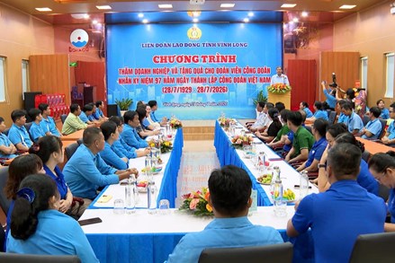 Vĩnh Long: Chủ tịch Ủy ban MTTQ Việt Nam tỉnh thăm doanh nghiệp nhân dịp kỷ niệm ngày thành lập Công đoàn