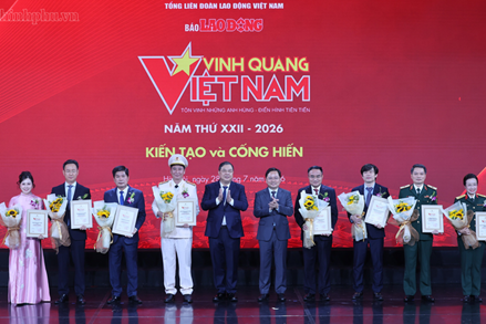 Vinh quang Việt Nam 2026: Tôn vinh 8 tập thể và 5 cá nhân có thành tích xuất sắc trong lao động, sáng tạo và cống hiến cho đất nước