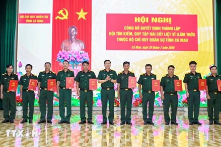 Cà Mau: Công bố quyết định thành lập Đội tìm kiếm, quy tập hài cốt liệt sỹ