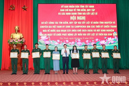 Tây Ninh phấn đấu đến tháng 7-2027 tìm kiếm, quy tập khoảng 600 hài cốt liệt sĩ
