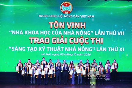 Tôn vinh 42 “Nhà khoa học của nhà nông” và trao giải Sáng tạo kỹ thuật nhà nông năm 2026 cho 24 cá nhân tiêu biểu