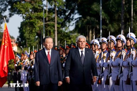 Tổng Bí thư, Chủ tịch nước Tô Lâm chủ trì Lễ đón Tổng thống Cộng hòa Panama thăm chính thức Việt Nam