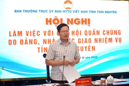 Thái Nguyên: Ủy ban MTTQ Việt Nam tỉnh làm việc với các hội quần chúng do Đảng, Nhà nước giao nhiệm vụ