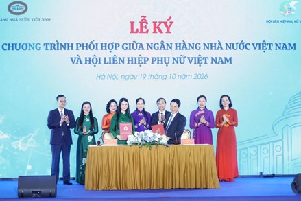 Ngân hàng Nhà nước và Hội LHPN Việt Nam ký Chương trình phối hợp giai đoạn 2026-2030