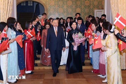 Tổng Bí thư, Chủ tịch nước Tô Lâm gặp gỡ cán bộ, nhân viên Đại sứ quán và cộng đồng người Việt Nam tại Đan Mạch, Iceland và phía Nam Thụy Điển