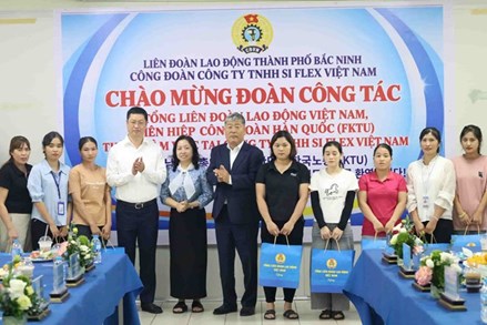 Tổng LĐLĐ Việt Nam đến thăm, làm việc tại Công ty TNHH Si Flex Việt Nam