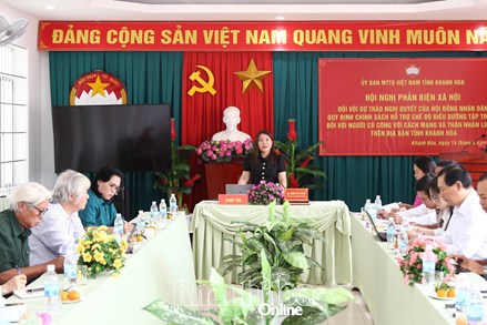 Khánh Hòa: Phản biện dự thảo nghị quyết của Hội đồng nhân dân tỉnh quy định chính sách hỗ trợ chế độ điều dưỡng tập trung
