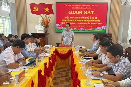 Đắk Lắk: Giám sát việc thực hiện quy chế dân chủ ở cơ sở tại xã Tây Sơn