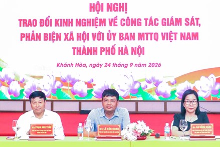 Ủy ban Mặt trận Tổ quốc Việt Nam tỉnh Khánh Hòa và TP. Hà Nội trao đổi kinh nghiệm về công tác giám sát, phản biện xã hội