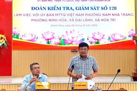 Đoàn kiểm tra, giám sát của Ủy ban Mặt trận Tổ quốc Việt Nam tỉnh Khánh Hòa làm việc với Mặt trận cơ sở
