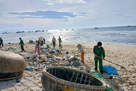 Xã Liên Hương chung sức giữ môi trường biển xanh, sạch