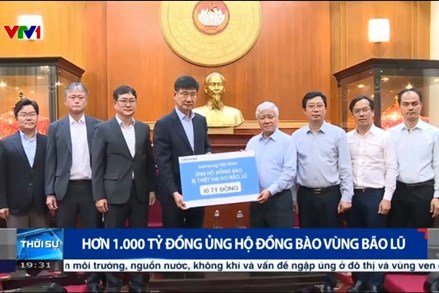 Hơn 1.000 tỷ đồng ủng hộ đồng bào vùng bão lũ