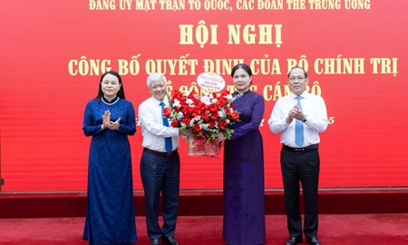 Đồng chí Hà Thị Nga được chỉ định tham gia Ban Chấp hành, Ban Thường vụ Đảng ủy MTTQ, các đoàn thể Trung ương nhiệm kỳ 2020-2025