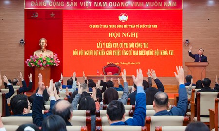 Cơ quan Ủy ban Trung ương MTTQ Việt Nam lấy ý kiến cử tri giới thiệu người ứng cử đại biểu Quốc hội khóa XVI