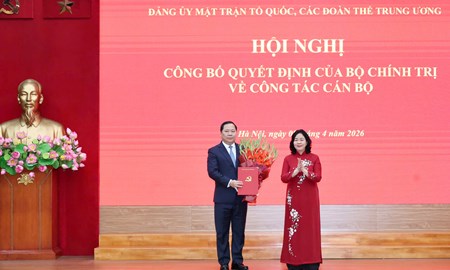 Đồng chí Nguyễn Phi Long giữ chức Phó Bí thư Thường trực Đảng ủy Mặt trận Tổ quốc, các đoàn thể Trung ương