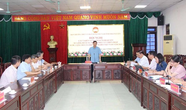 Ủy ban Mặt trận Tổ quốc Việt Nam tỉnh Thái Nguyên lấy ý kiến về dự thảo sửa đổi Hiến pháp