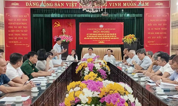 Ủy ban Mặt trận Tổ quốc tỉnh Nam Định và tỉnh Điện Biên lấy ý kiến đối với dự thảo Nghị quyết sửa đổi, bổ sung một số điều của Hiến pháp năm 2013