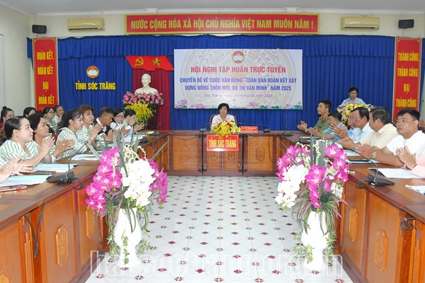 Sóc Trăng: Tập huấn chuyên đề Cuộc vận động “Toàn dân đoàn kết xây dựng nông thôn mới, đô thị văn minh” cho hơn 900 cán bộ Mặt trận